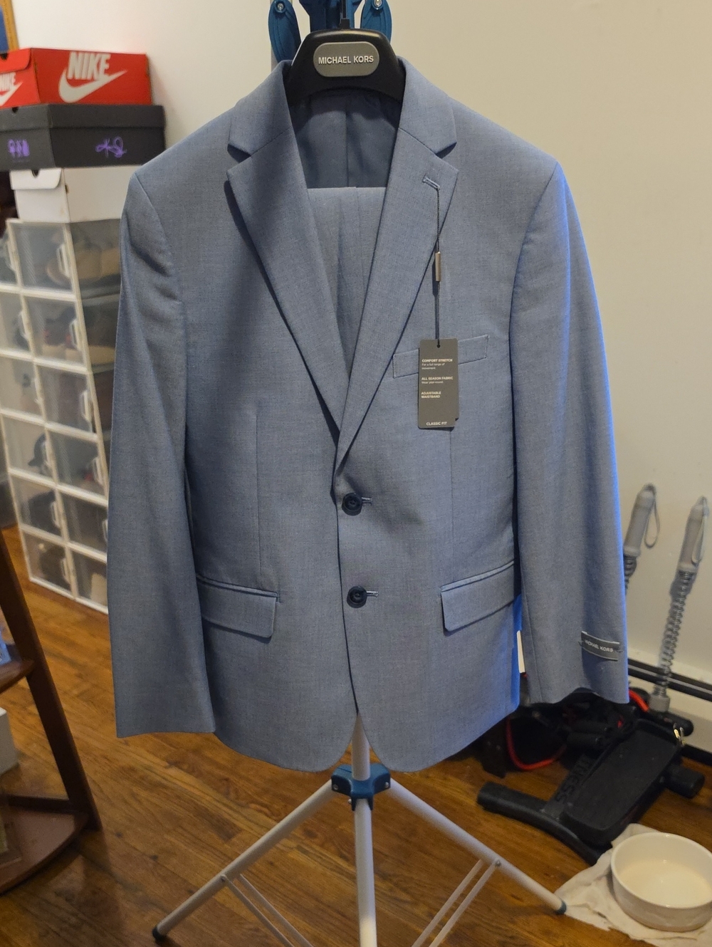 Michael Kors Classic Fit Light Blue Boy's Two-Button All Season Suit